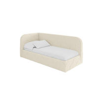 EINZELLBETT Jugendbett mit Bettkasten, Rechts - ELRY 100x200 Beige - Perlmutt, Holzwerkstoff/Textil (100/200cm) - ALTDECOR