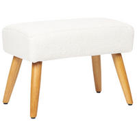 HOCKER Takoma 30/50/35 cm - Weiß, Textil (50/35/30cm) - Beliani