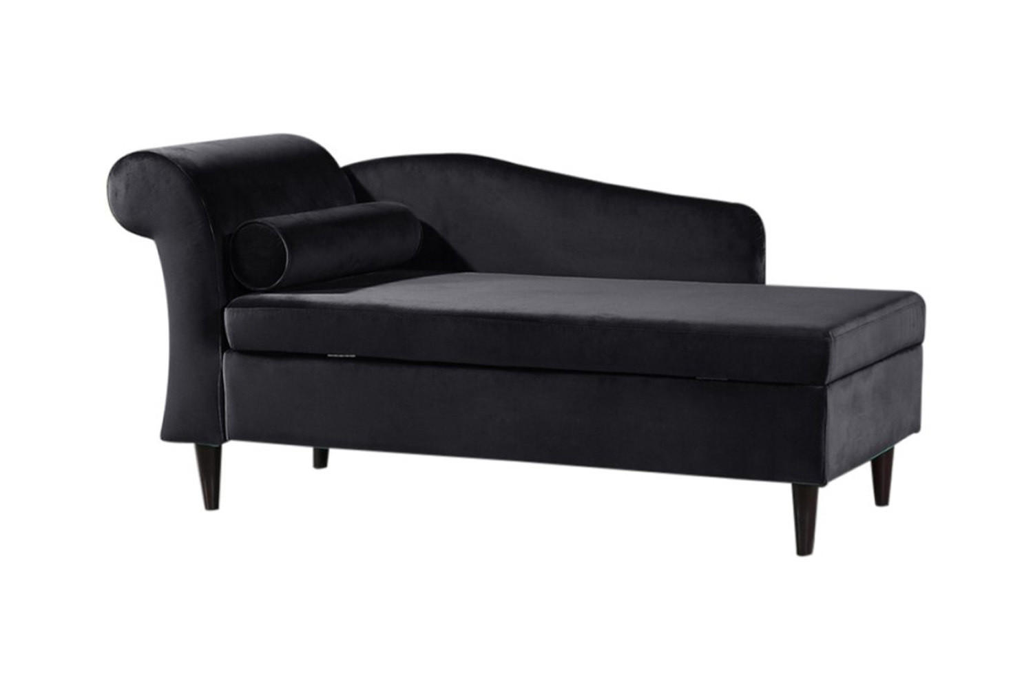 POLSTERLIEGE SARAH Schwarz Webstoff - Dunkelbraun/Schwarz, Textil (163/77/73cm) - KAWOLA