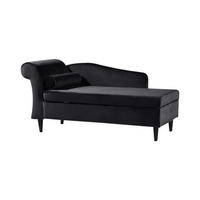 POLSTERLIEGE SARAH Schwarz Webstoff - Dunkelbraun/Schwarz, Textil (163/77/73cm) - KAWOLA