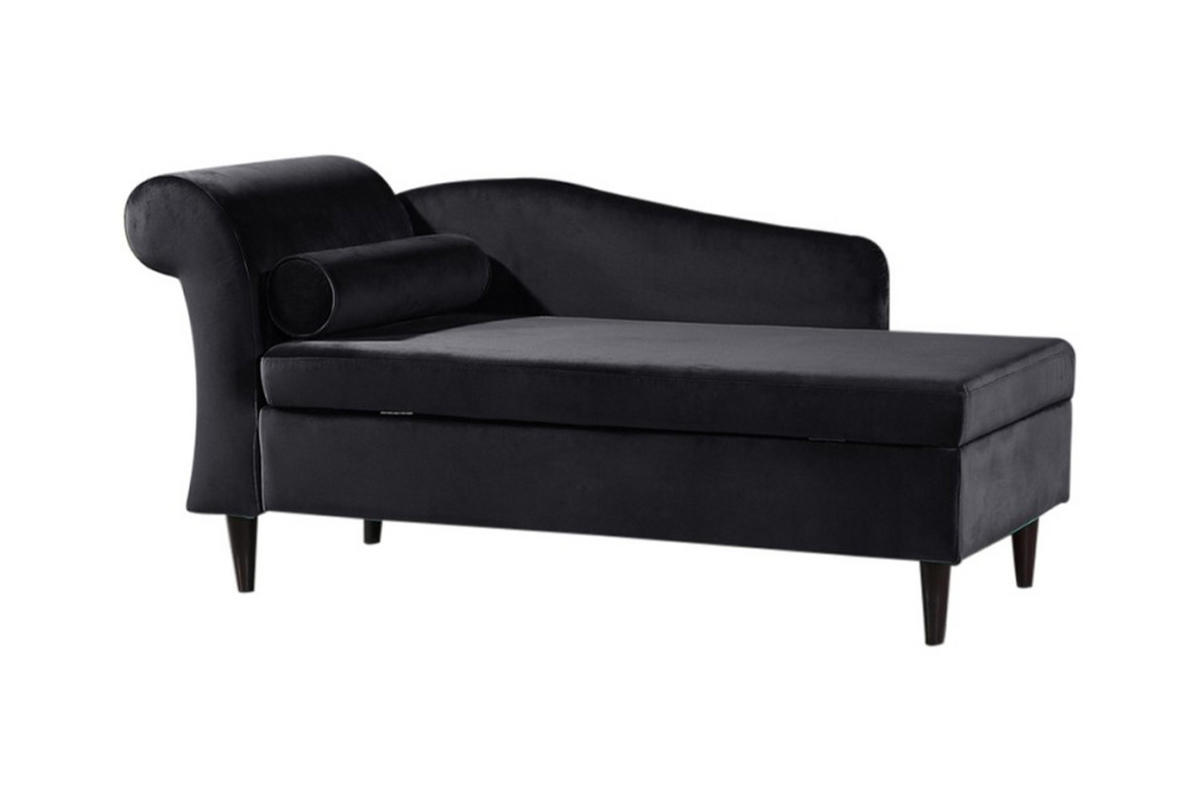 POLSTERLIEGE SARAH Schwarz Webstoff - Dunkelbraun/Schwarz, Textil (163/77/73cm) - KAWOLA