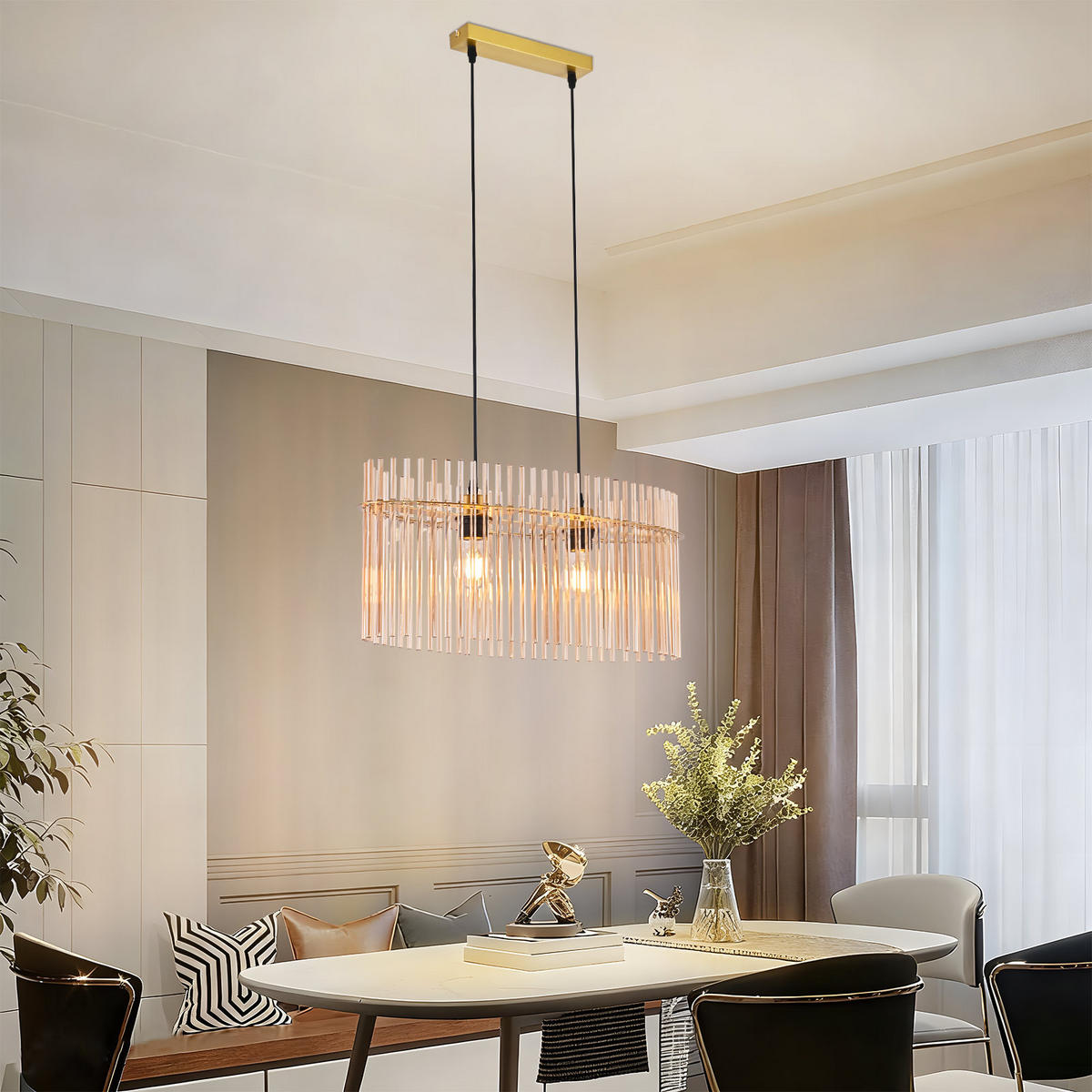 PENDELLEUCHTE Ivy 25/60/150 cm - Goldfarben, Glas (25/60/150cm) - ZMH