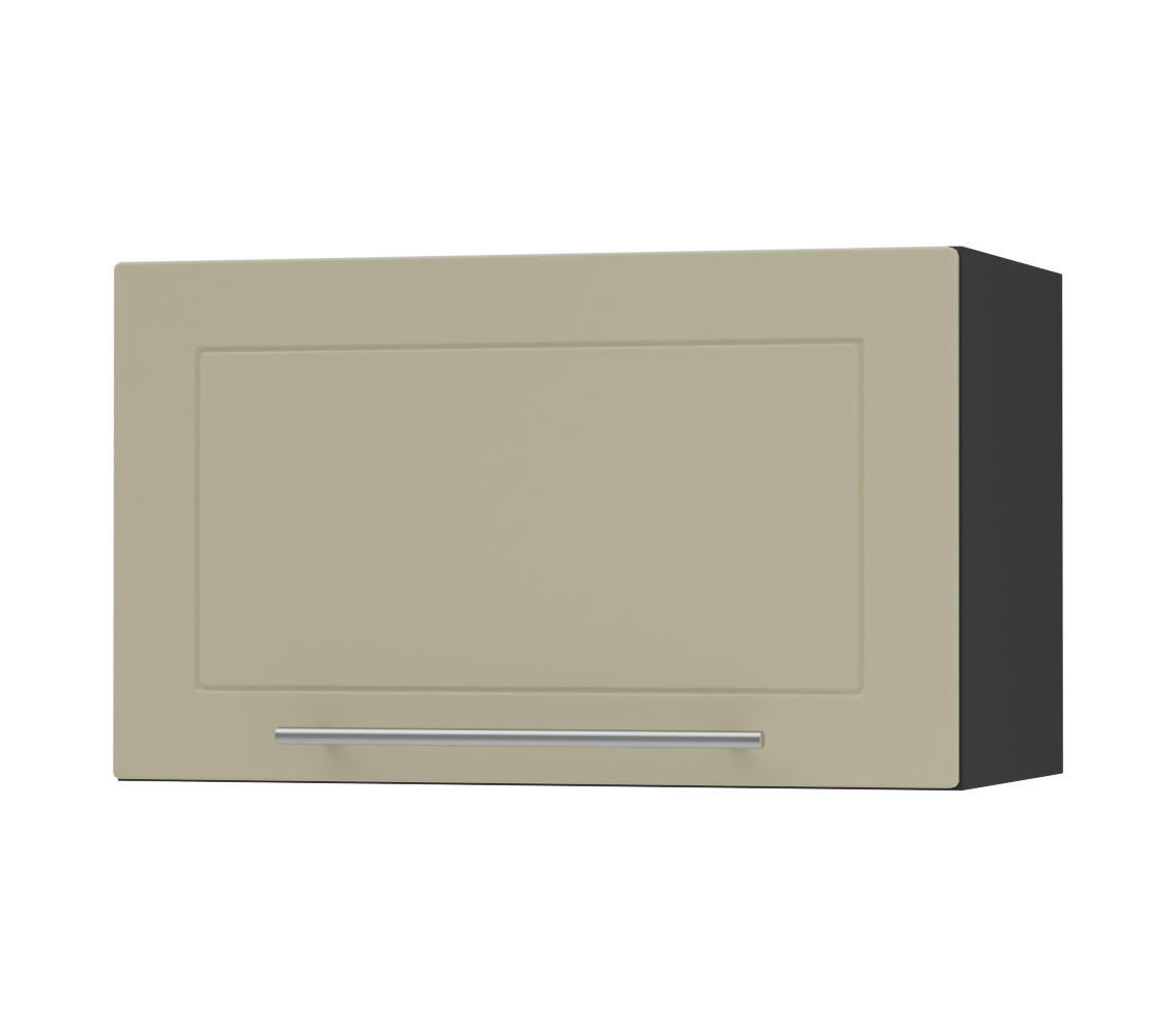 KLAPPHÄNGESCHRANK Kvantum W4B/60 Vanille Matt / Schwarz Matt 60 / 32,5 / 36cm - Creme/Schwarz, Holz/Holzwerkstoff (60/36/32.5cm) - Feldmann-Wohnen