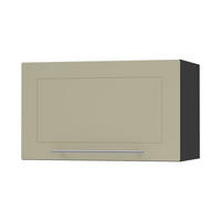 KLAPPHÄNGESCHRANK Kvantum W4B/80 Vanille Matt / Schwarz Matt 80 / 32,5 / 36cm - Creme/Schwarz, Holz/Holzwerkstoff (80/36/32.5cm) - Feldmann-Wohnen