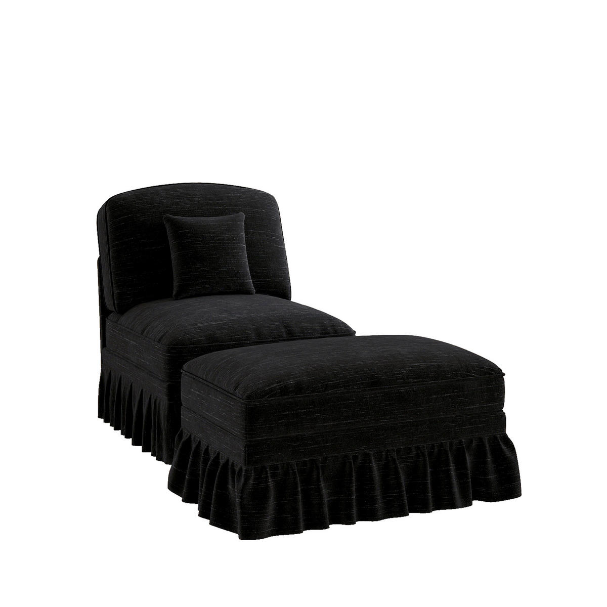 SESSEL DE-34420 mit Hocker Schwarz - Schwarz, Holzwerkstoff (83.5/93/78cm) - ComfortXL