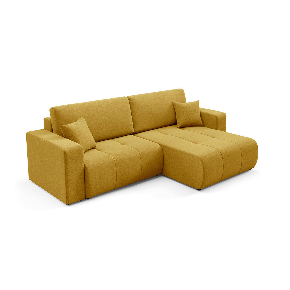 ECKSOFA Giulia 3 Sitzplätze Senfgelb - Gelb, Holz (244/149cm) - Petits-meubles