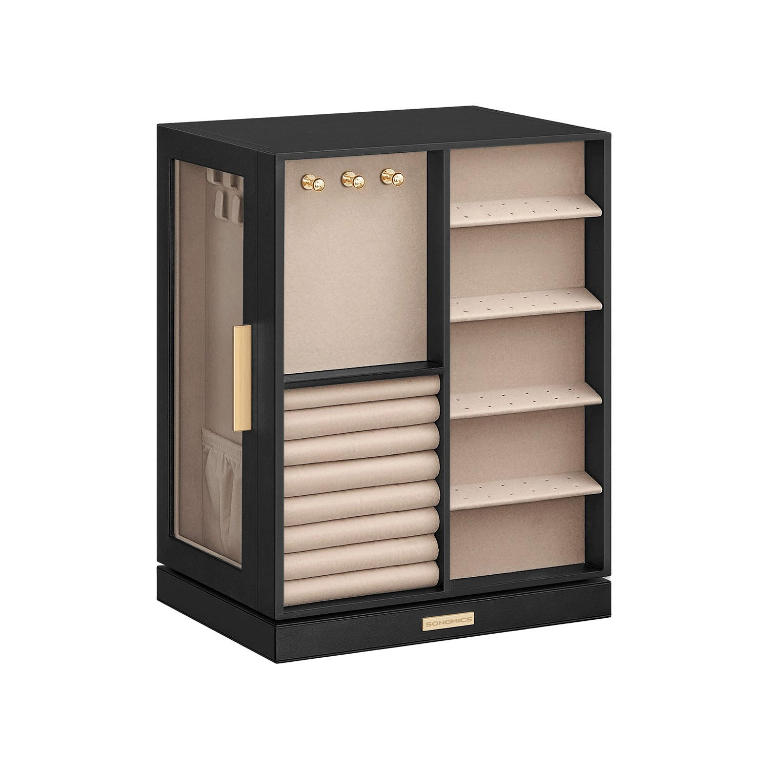 SCHMUCKKÄSTCHEN PORT-AU-PRINCE - Schwarz, Holzwerkstoff (22.2/28.5/16cm) - Hansiro