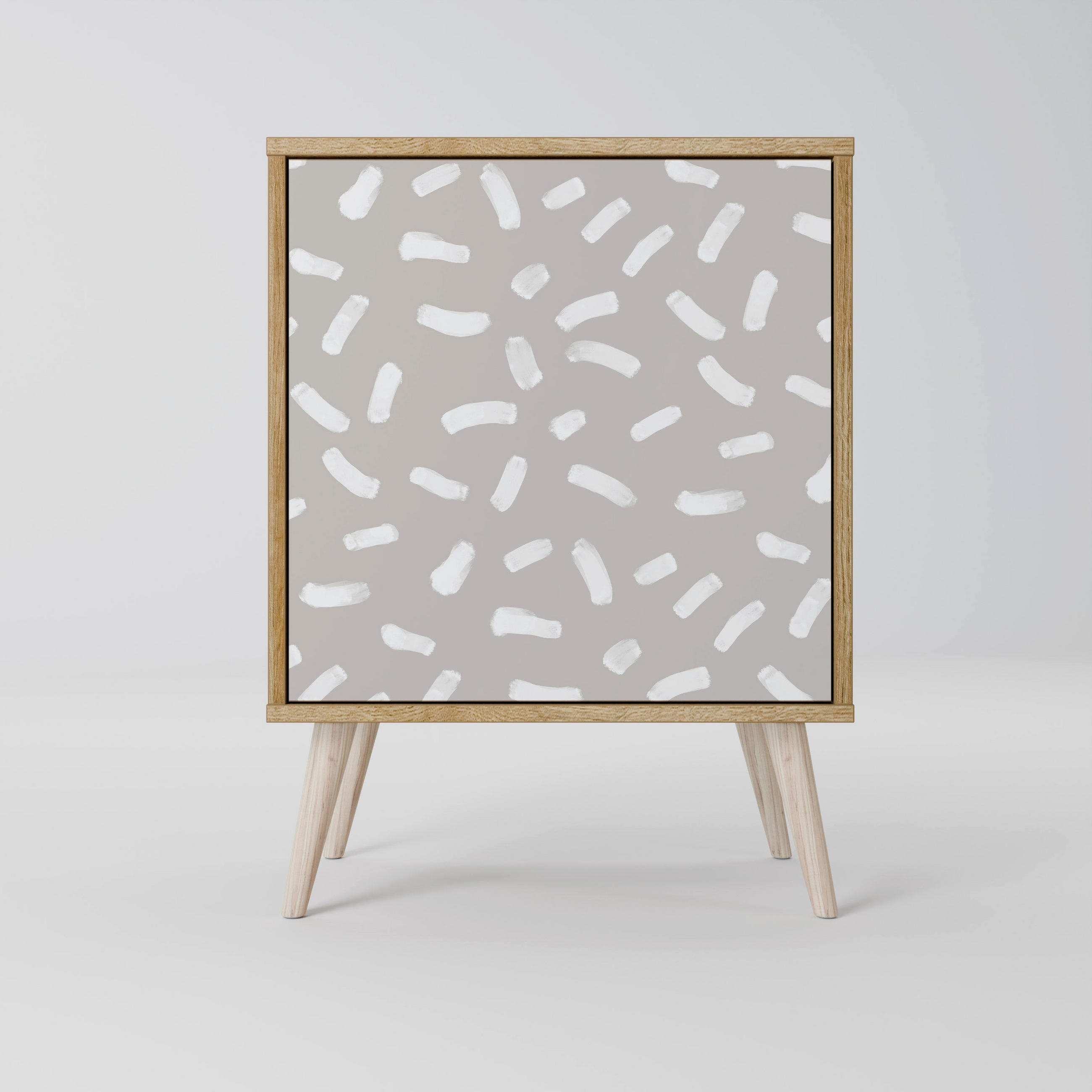 SIDEBOARD PASSING SECONDS, Eichefarben, 57,5x42x77,5 cm, Schräge Buchenholzfüße - Eichefarben/Buchefarben, Holzwerkstoff/Buchenholz (57.5/77.5/42cm) - SpaceRebels