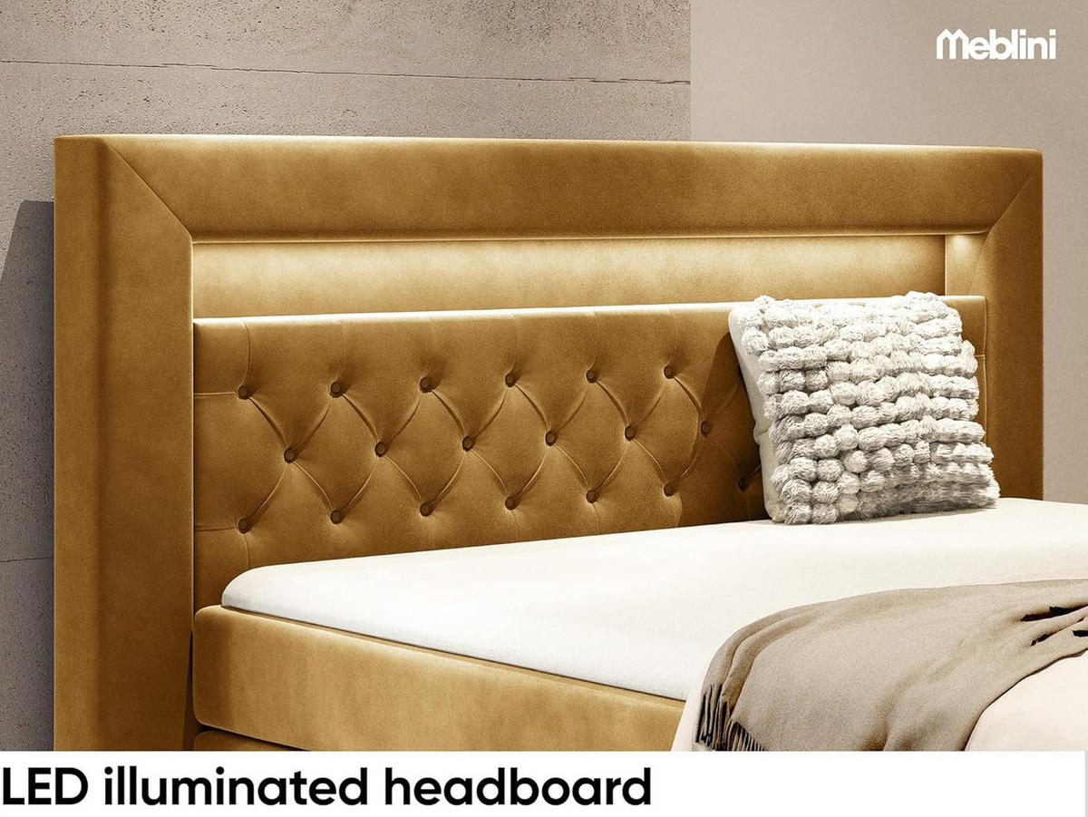 BOXSPRINGBETT SANTORE - Dunkelbraun, Holzwerkstoff (140/200cm) - Meblini