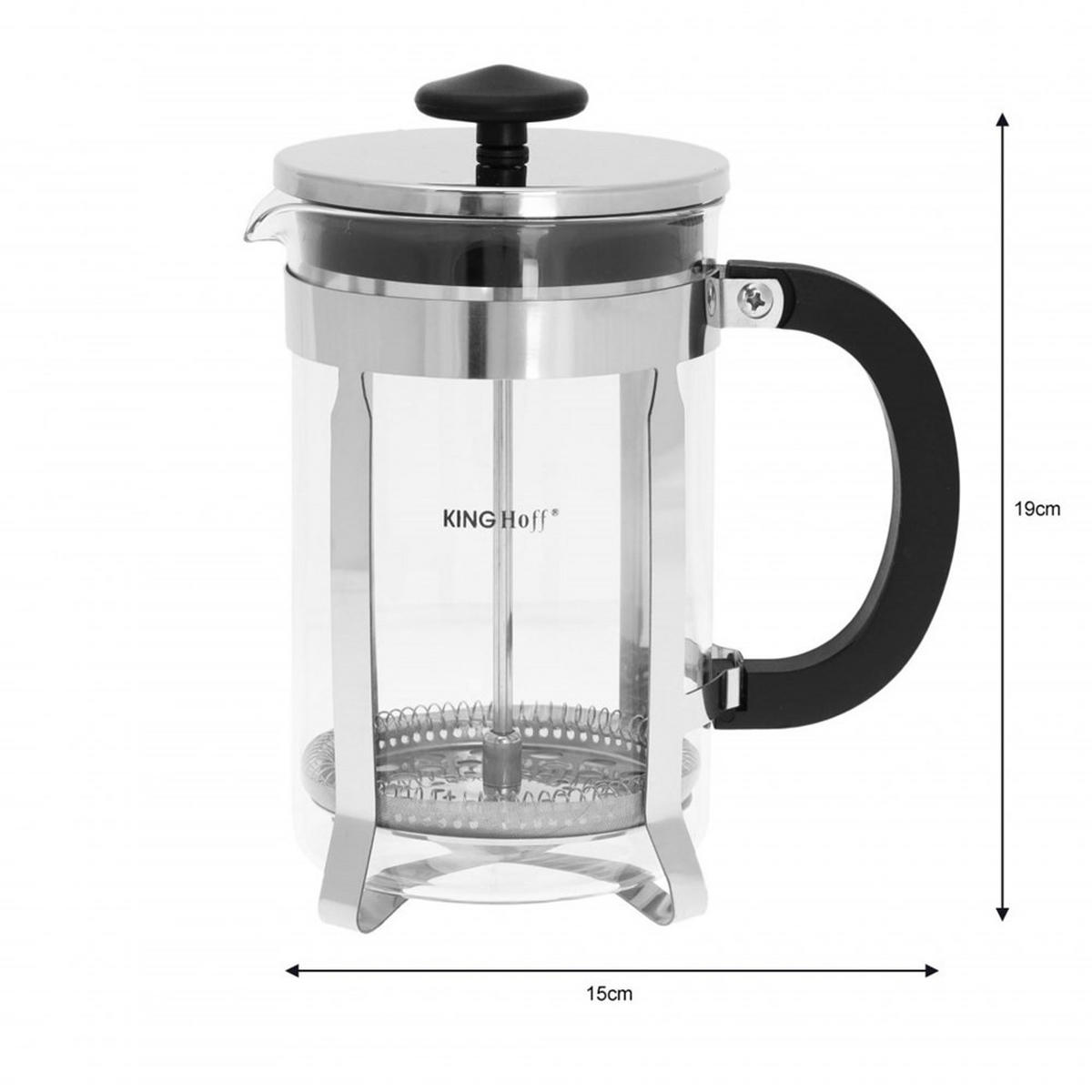 TEEKANNE Silber 15/15/19 cm KH4838 - Silberfarben, Glas (0.8L) - Kinghoff 