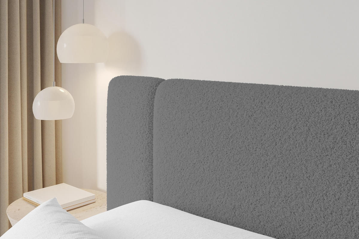 BOXBETT mit Matratze H3 - EVON - 140x200 cm Grau - Taupe, Holzwerkstoff (140/200cm) - ALTDECOR