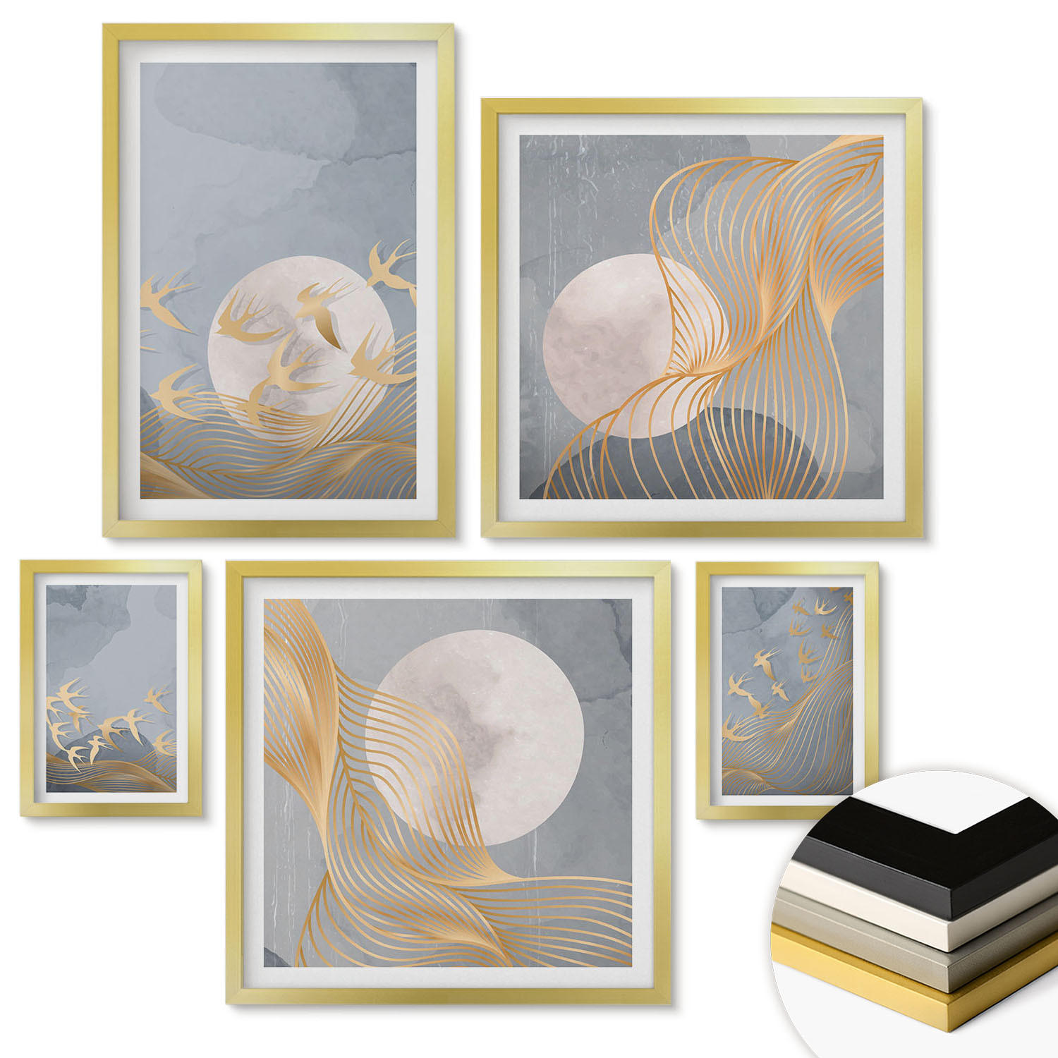 ArtPrintCave Wandbilder Gold 40x60 cm