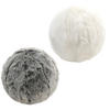 DEKOKISSEN Kunstfell Ball 2er-Set - Weiß/Grau, Textil (30/30cm)