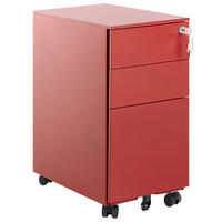 AKTENSCHRANK rot Bolsena - Rot, Metall (30/60/50cm) - Beliani