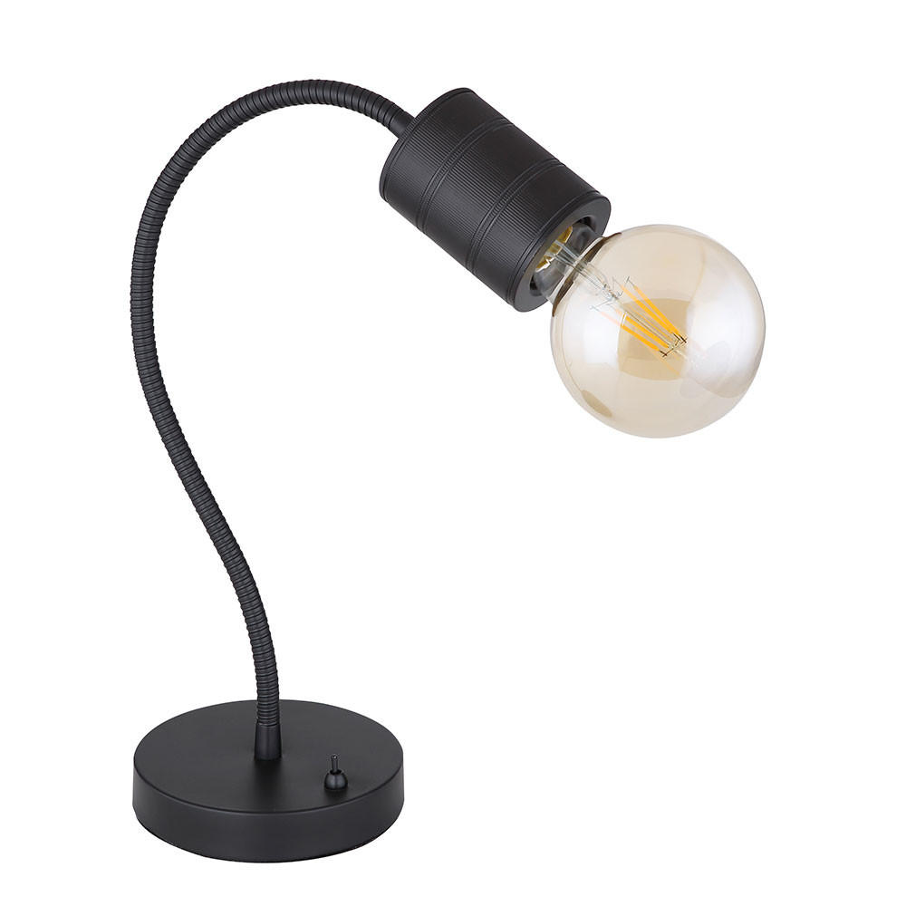 TISCHLEUCHTE Metall Schwarz matt flexibel verstellbar - Schwarz, Metall (26/14/59cm) - Globo Lighting