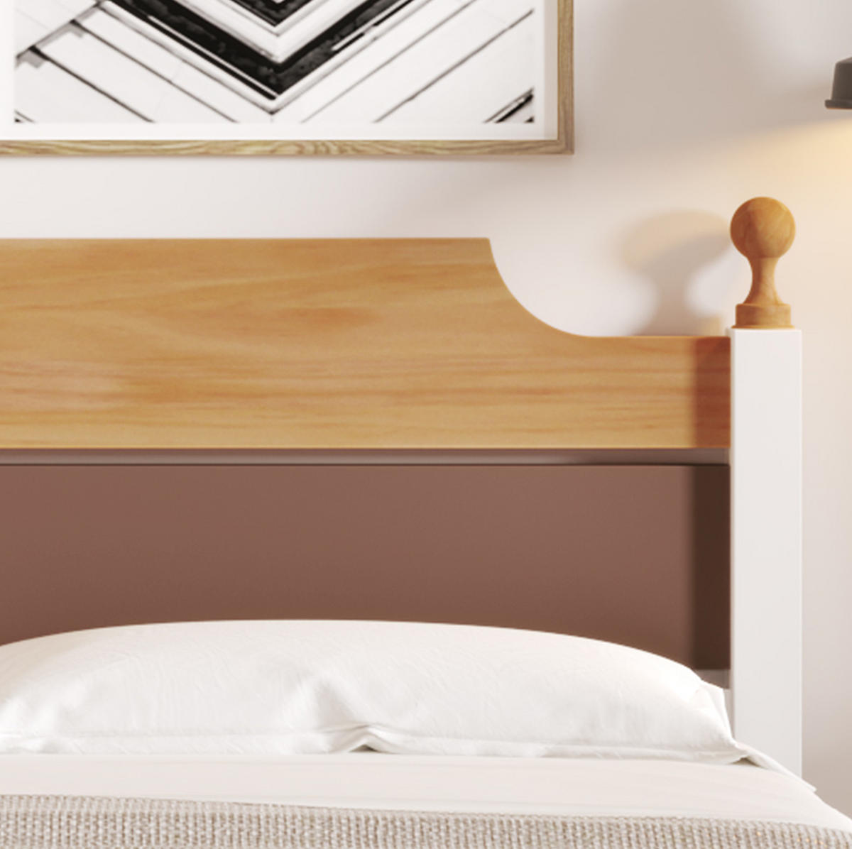JEDNOLÔŽKOVÁ posteľ 90/200 cm biela z masívneho borovicového dreva a MDF so zdobeným čelom a stredovými nohami - biela, drevo (90/200cm) - OKWISH