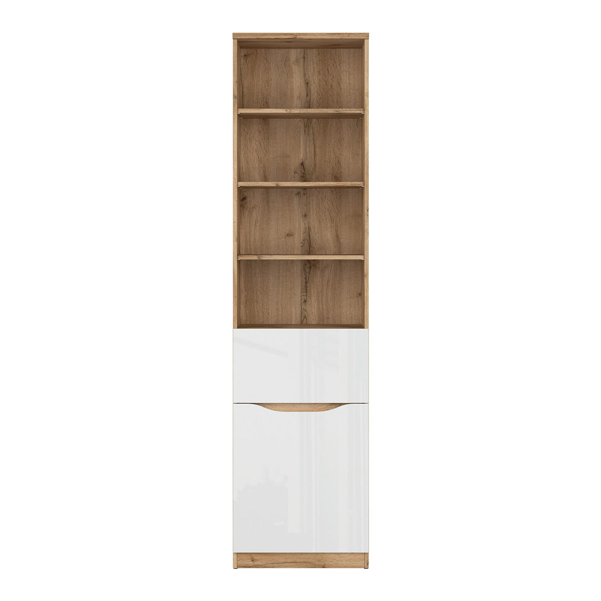 BÜCHERREGAL June Weiß und Holz - Weiß, Holzwerkstoff (50/198/40cm) - Petits-meubles
