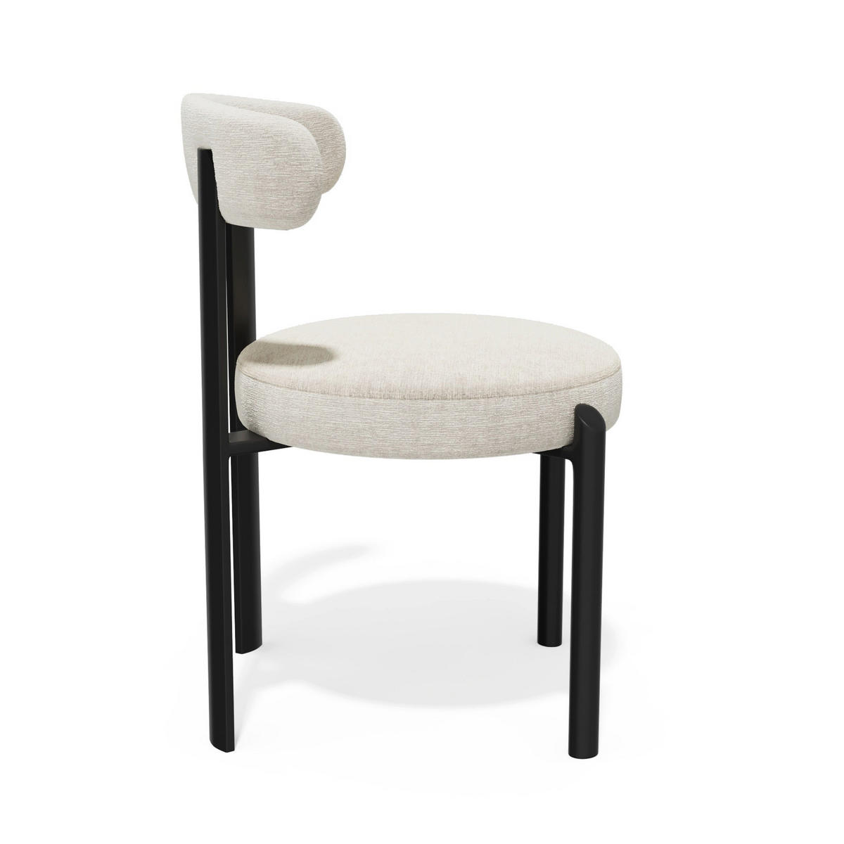 2ER-SET Stühle NOMA Gewebe mit Struktur und weichem Griff Creme 56cm - Creme, Textil (56/77/55cm) - Premium Interiors