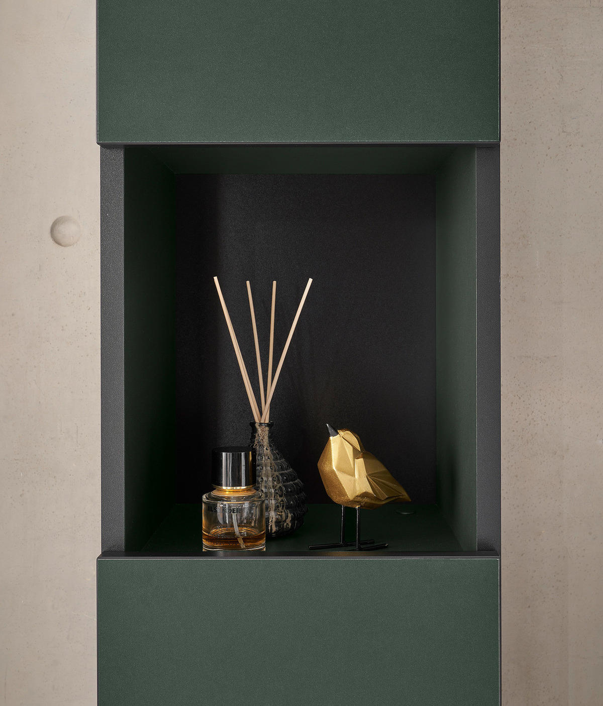 HOCHSCHRANK - Dunkelgrün, Holzwerkstoff (30/162/31cm) - home24