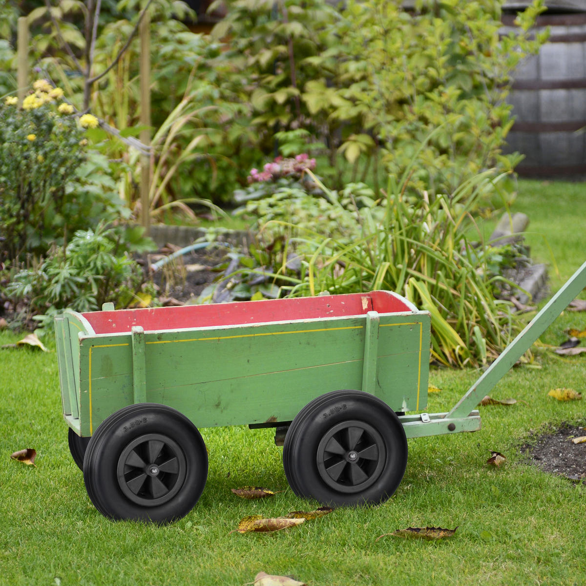 SCHUBKARRENRAD - Schwarz, Kunststoff (33/33/9cm) - Relaxdays