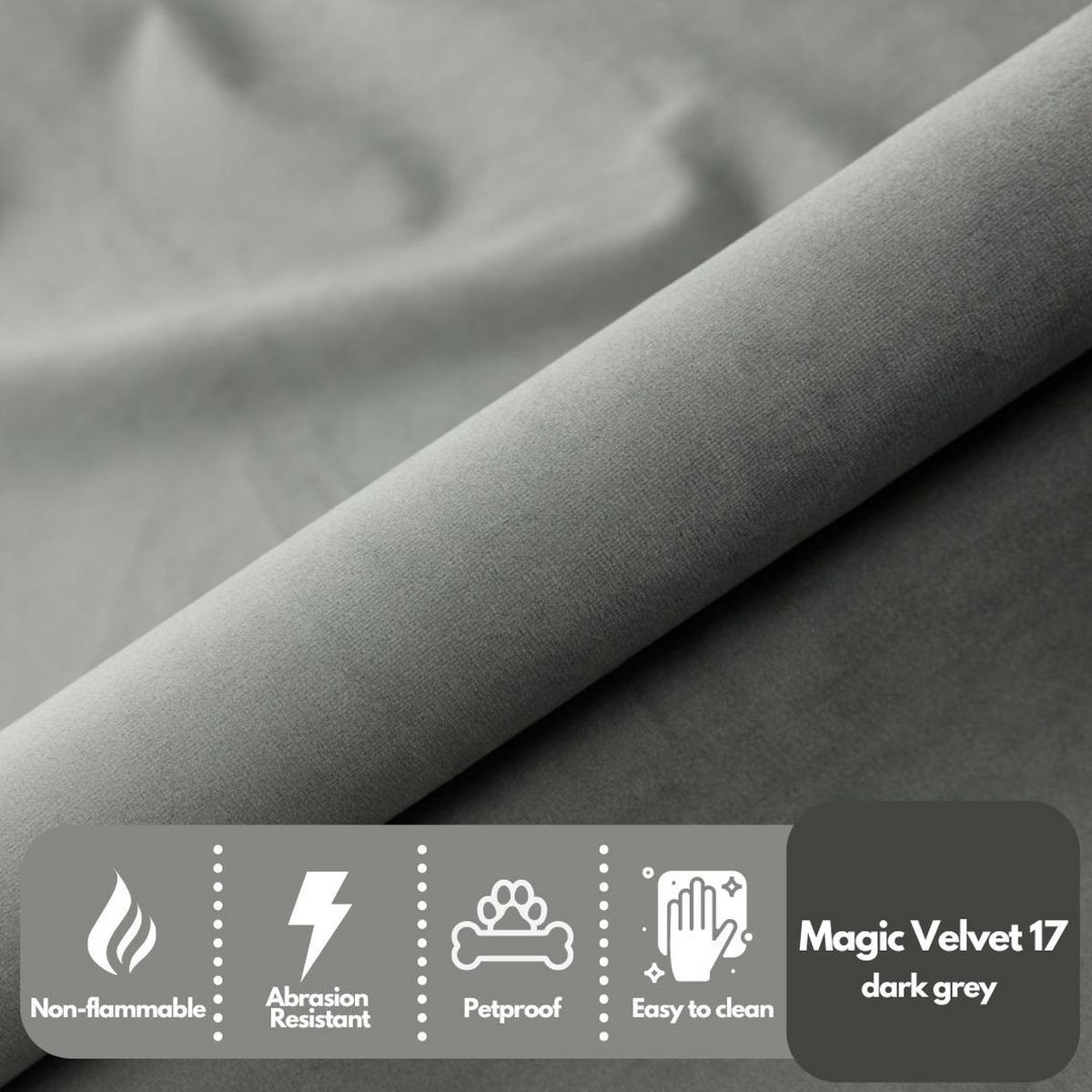 BOXSPRINGBETT Avelio mit Bettkasten, Grau Samt 140x200 cm – inkl. H3 Matratze und Topper - Schwarz/Grau, Holzwerkstoff/Kunststoff (140/200cm) - WFL GROUP