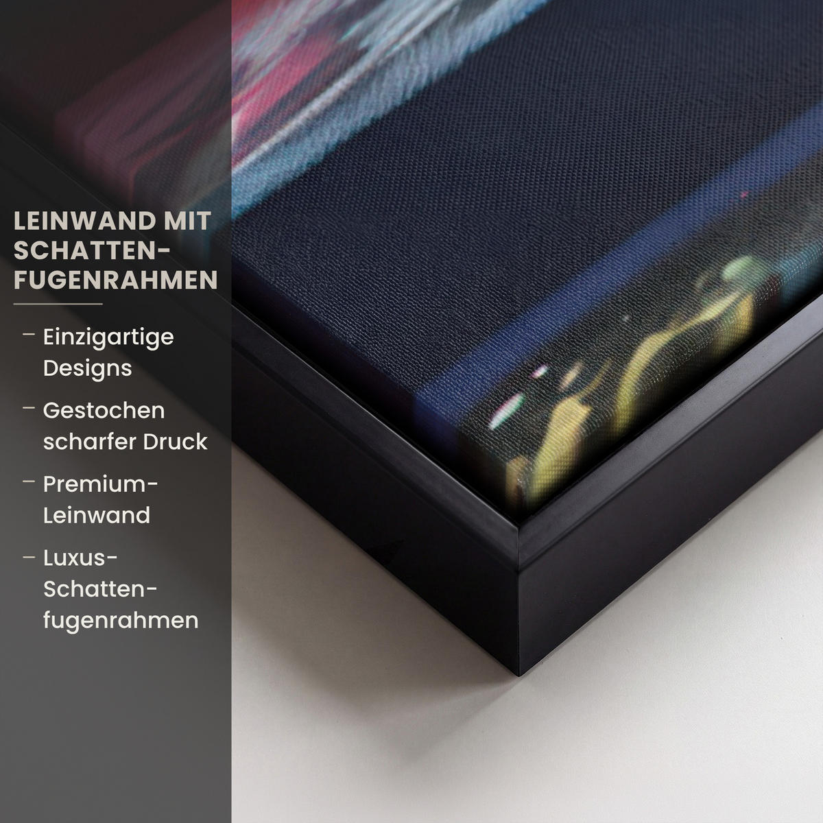 LEINWAND Bilder mit Rahmen - Treppe - Graffiti - Farben - Kunst - 90x90 - Multicolor, Textil (90/90cm) - MuchoWow