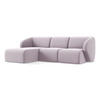 ECKSOFA Links Samt Stoff Violett - Flieder/Schwarz, Holzwerkstoff/Kunststoff (248/166cm) - LaMiaSofa