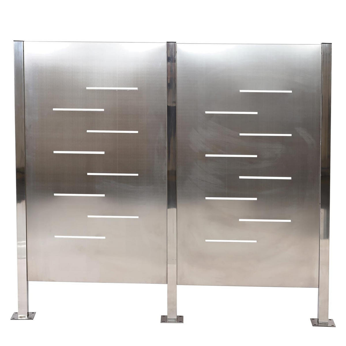 MÜLLTONNEN-ZAUN 150x165x85cm Silber - Silberfarben, Metall (165/150/85cm) - PROREGAL