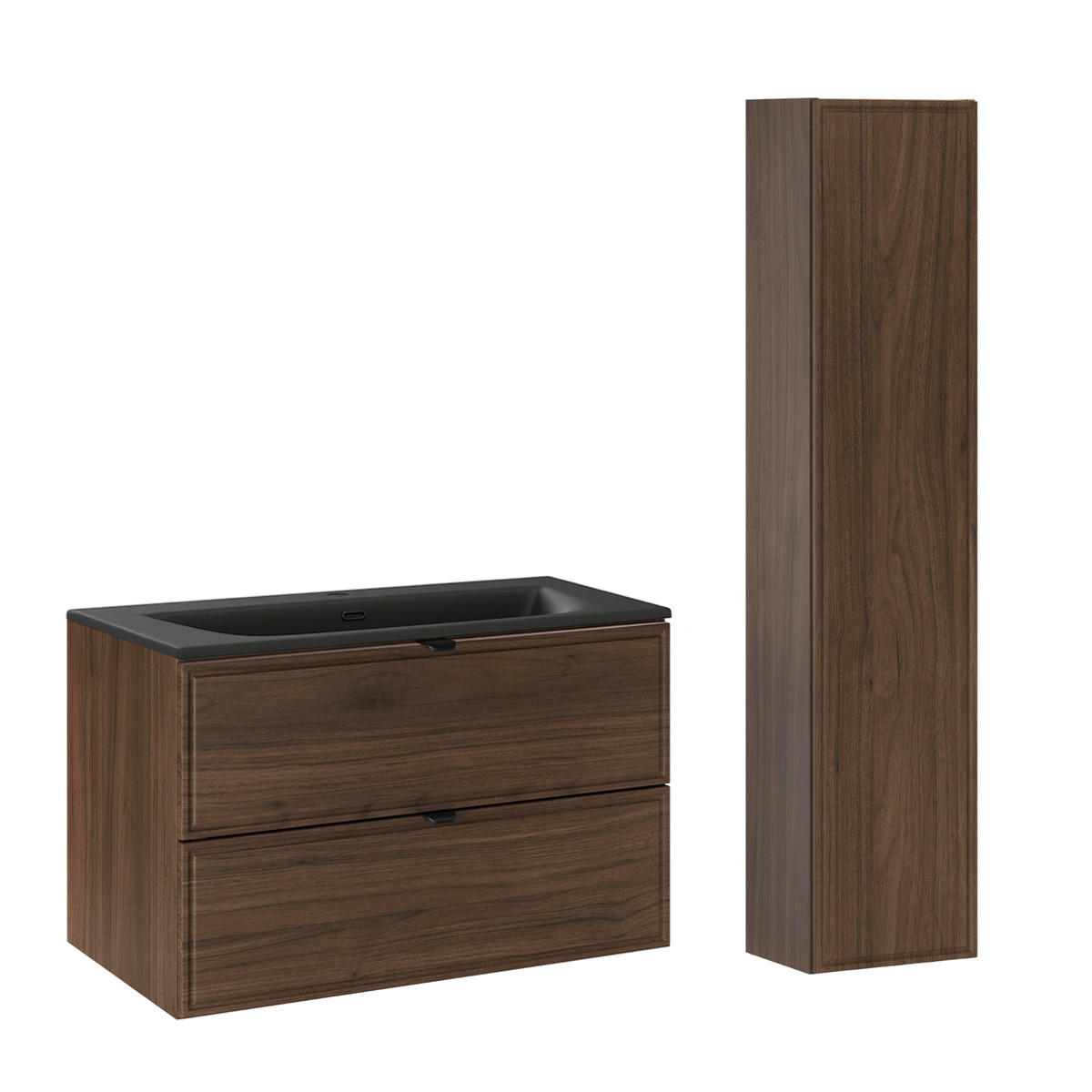 BADMÖBEL 81cm Elias 2er-Set Holz - Braun, Holzwerkstoff (81/50/46cm) - Petits-meubles