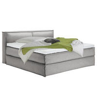 BOXSPRINGBETT mit Kopfteil - Premium - Grau, Textil (200/220cm) - home24