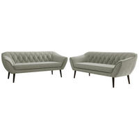 SEDACÍ SOUPRAVA PIRS 3+3 - Světle šedá Strukturovaná látka - Černé nohy - černá/stříbrná, kompozitní dřevo/textil (180/75/74cm) - MKS
