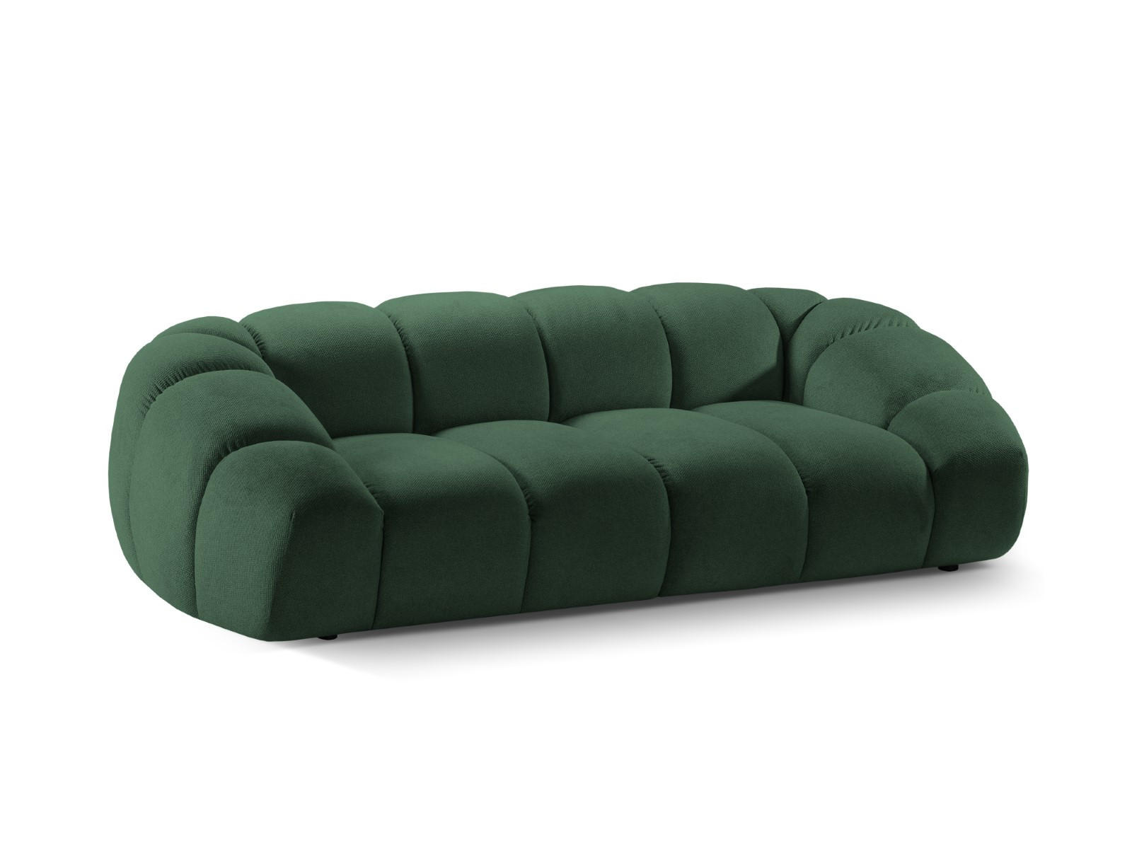 SOFA Diana aus Strukturierter Samt grün 3 Sitzplätze - Grün, Textil (114/72/234cm) - Micadoni