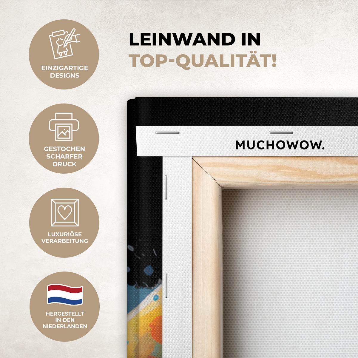 LEINWANDBILD Elefant - Graffiti - Schwarz - Tiere - Farben Deko Groß 90x140 cm - Schwarz, Textil (90/140cm) - MuchoWow