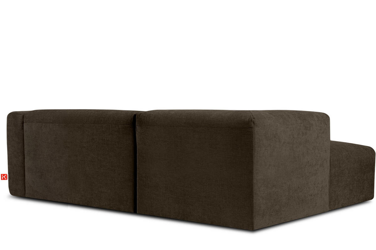 ECKMODULSOFA-RECHTS BUFFO 3/4 Sitzer mit extrem weicher Sitzfläche, Gewebestoff, braun - Braun, Textil (237/180cm) - KONSIMO®