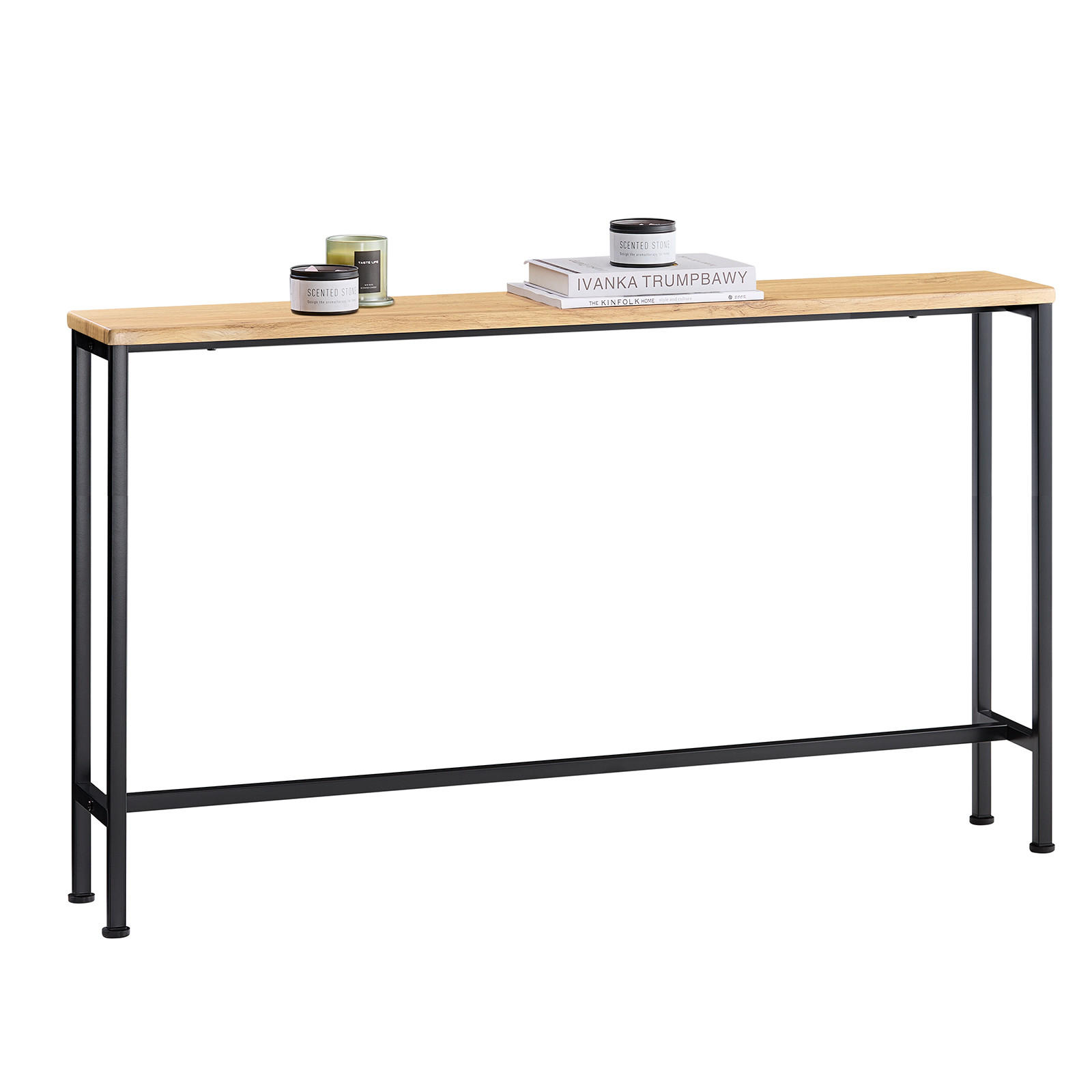 KONSOLENTISCH Natur-Schwarz - Schwarz/Naturfarben, Holzwerkstoff/Metall (20/120/81cm) - SoBuy