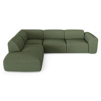 ECKSOFA LINKS Rastergewebe Olivgrün 269cm - Olivgrün, Textil (221/269cm) - Sia Home