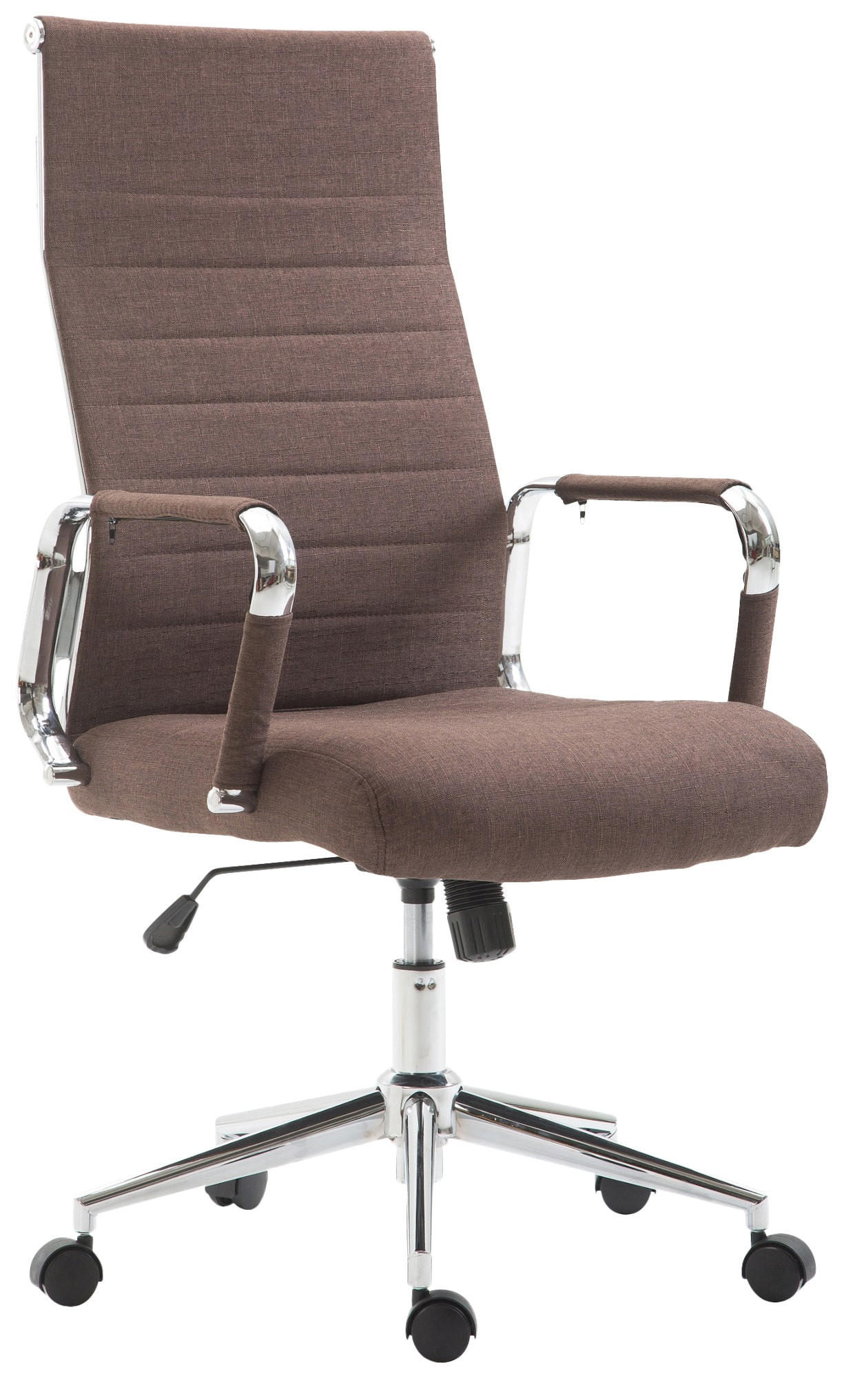 DREHSTUHL Stoff braun - Chromfarben/Braun, Textil/Metall (58/105/66cm) - CLP