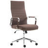 DREHSTUHL Stoff braun - Chromfarben/Braun, Textil/Metall (58/105/66cm) - CLP
