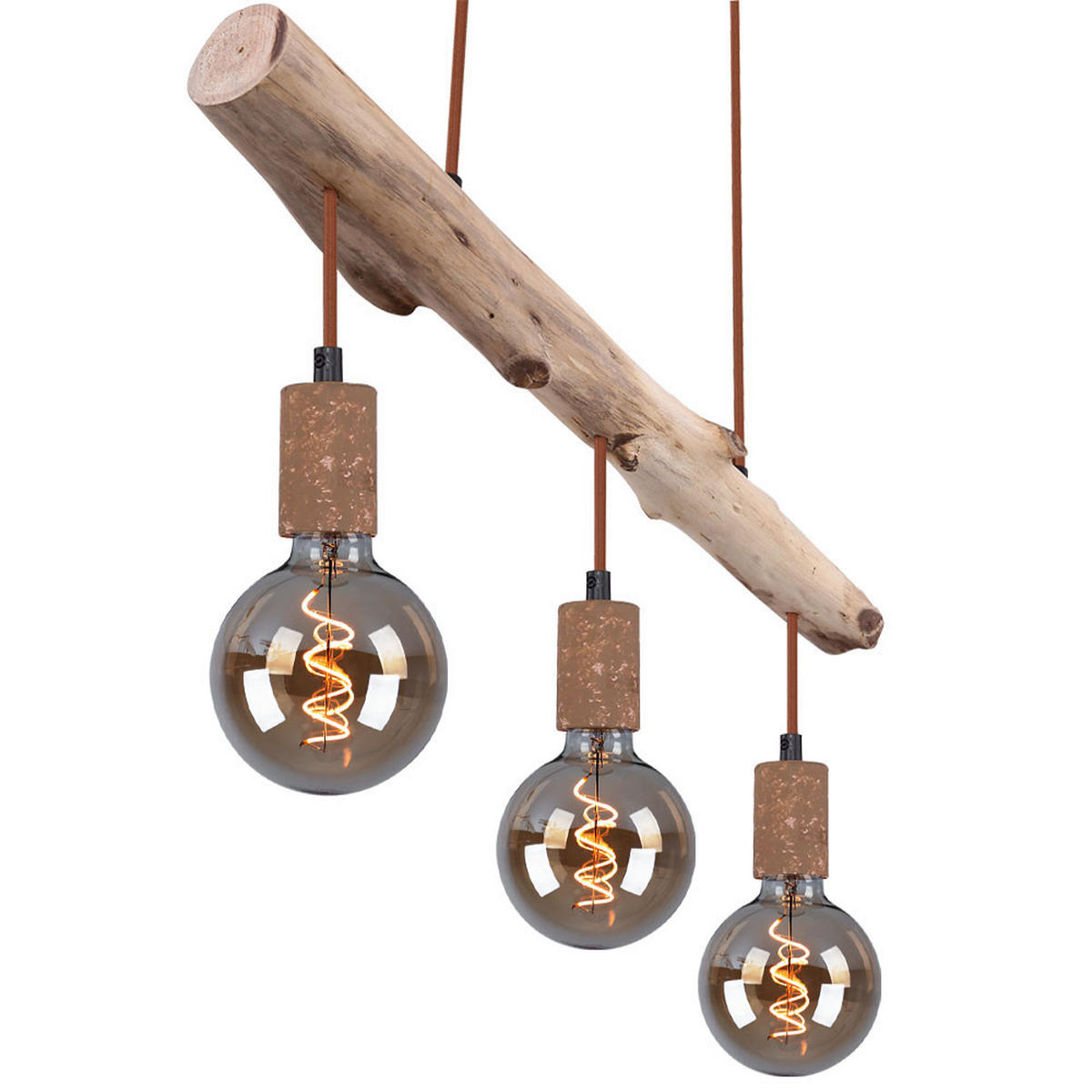 HÄNGELEUCHTE Holzoptik Braun Matt - Braun, Holz (60/8.5/140cm) - Globo Lighting