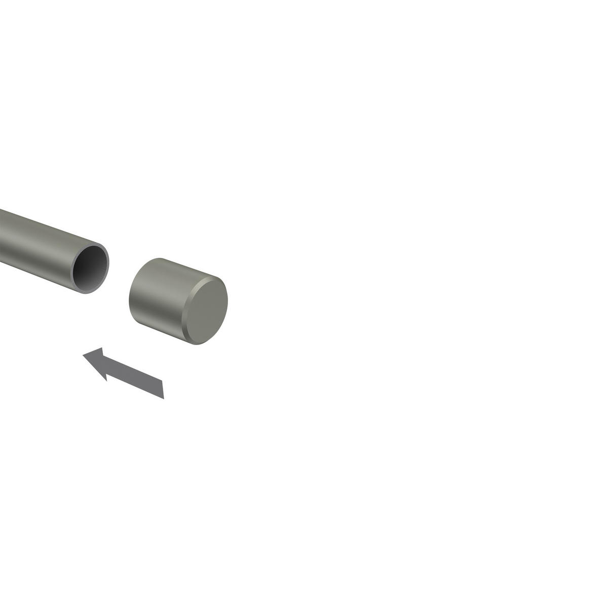 ENDSTÜCKE FÜR GARDINENSTANGEN 16 mm Ø, Lucan Chrom matt, Packung 2 Stück - Chromfarben/Nickelfarben, Metall (1.5/2.2/2.2cm) - INTERDECO