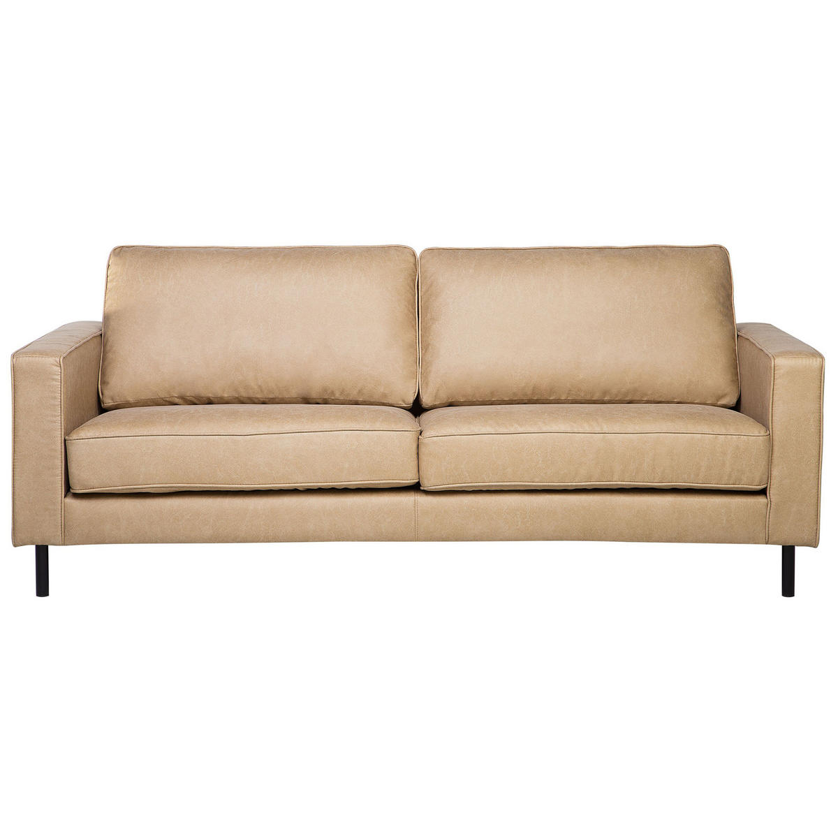 SOFA-SET 4-sitzer Lederoptik Beige Savalen - Beige, Kunststoff/Textil (204/87/91cm) - Beliani