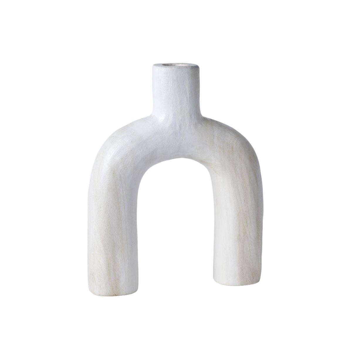 HOLZVASE Matisse 28,5/35,5 cm - Weiß, Holz (36cm)