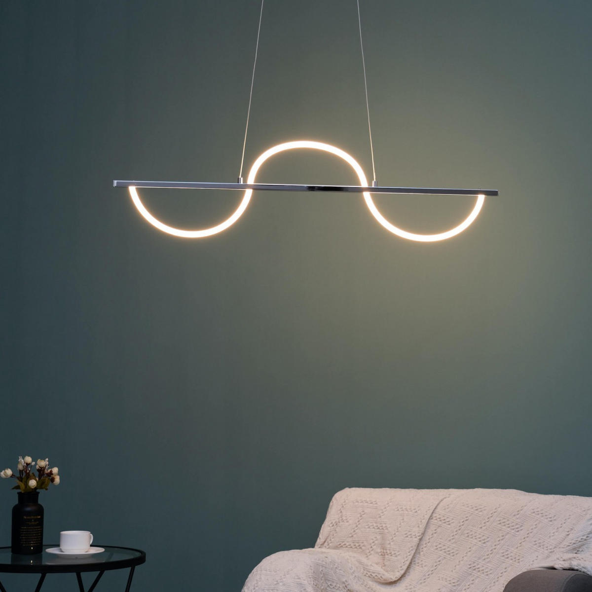 HÄNGELEUCHTE Savona, Silber/Chrom, 100cm - Chromfarben, Metall (100/100/20cm) - KOSILUM