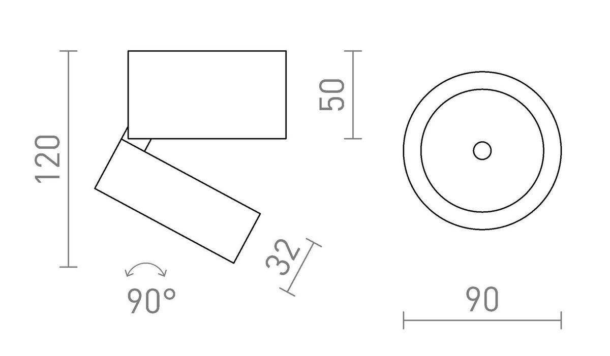 AUSSENLEUCHTE FLAVIO R Schwarz 6 W IP54 - Schwarz, Metall (9/9/85cm) - Rendl