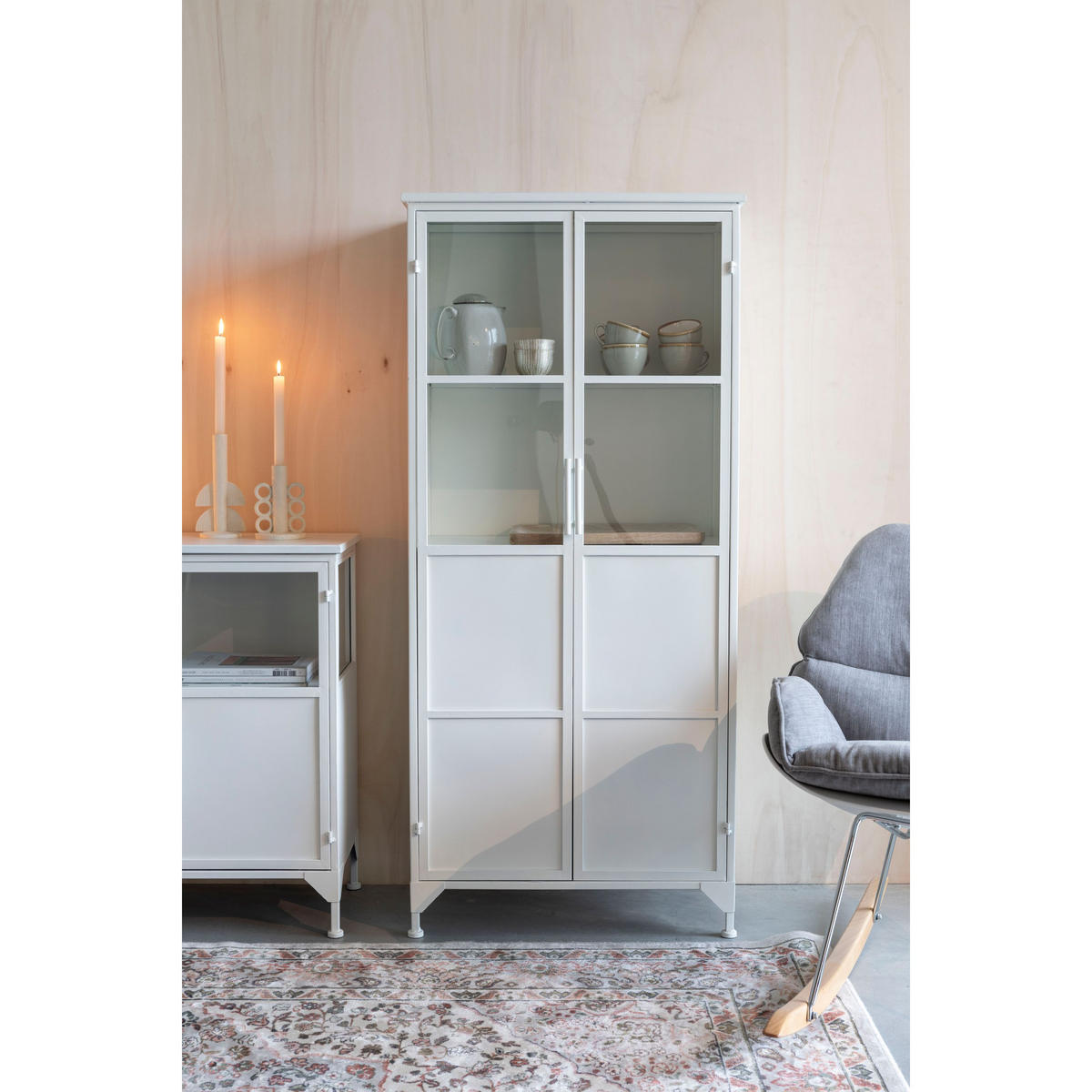 AUFBEWAHRUNGSSCHRANK Miya Hochschrank aus Weiß - Weiß, Metall (35/150/68cm) - Housecraft Living