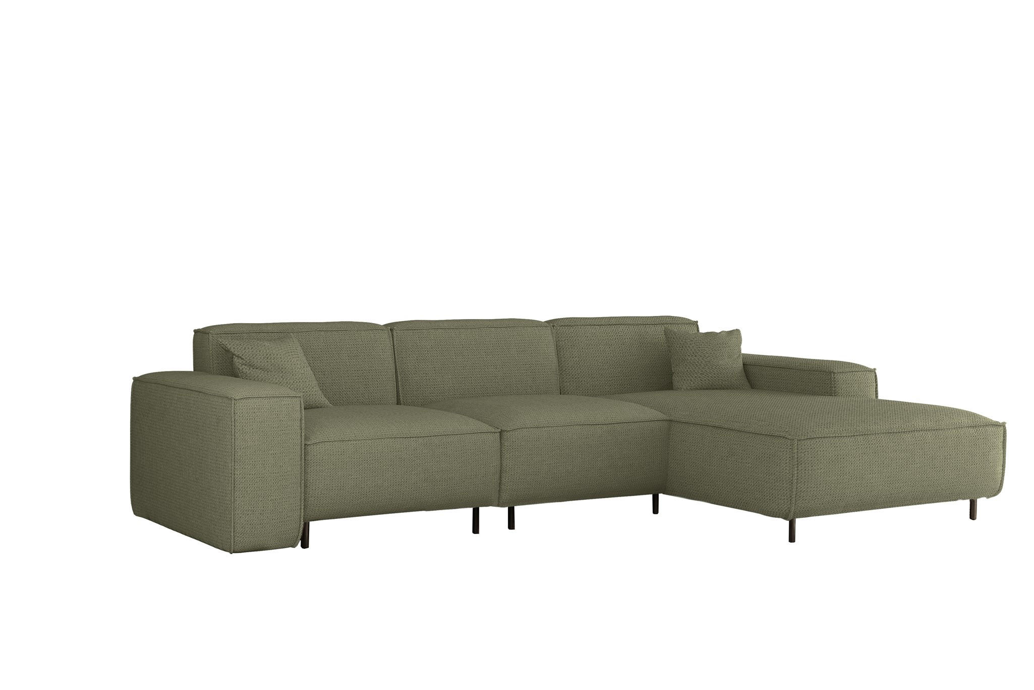 ECKSOFA Gloria In Artico - Grün, Holzwerkstoff/Textil (266/165cm) - Fun Möbel