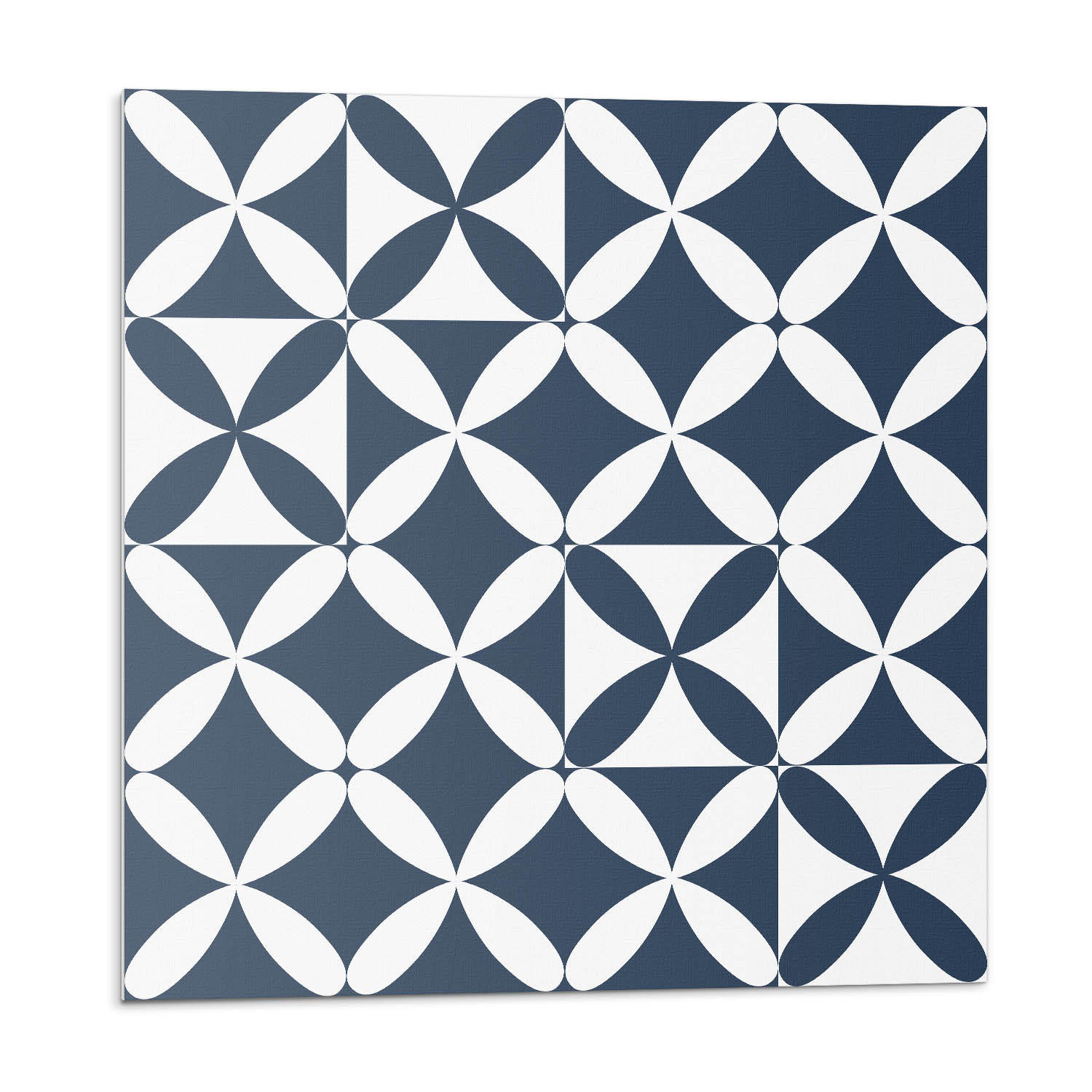 WANDPANEEL 4x 50x50 cm selbstklebend Stravelle - Blau, Kunststoff (50/1.6/50cm) - Wallfluent