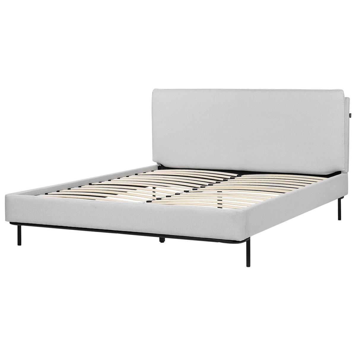 BETT mit Lattenrost 160/200 cm Stoff Hellgrau Corio - Hellgrau, Textil (160/200cm) - Beliani