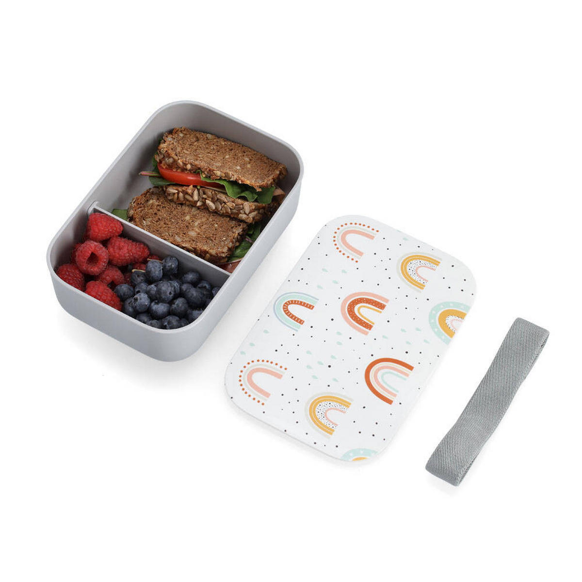 LUNCHBOX Rainbow 19/12,5/6,5 cm - Grau, Kunststoff (12.5/6/19cm)