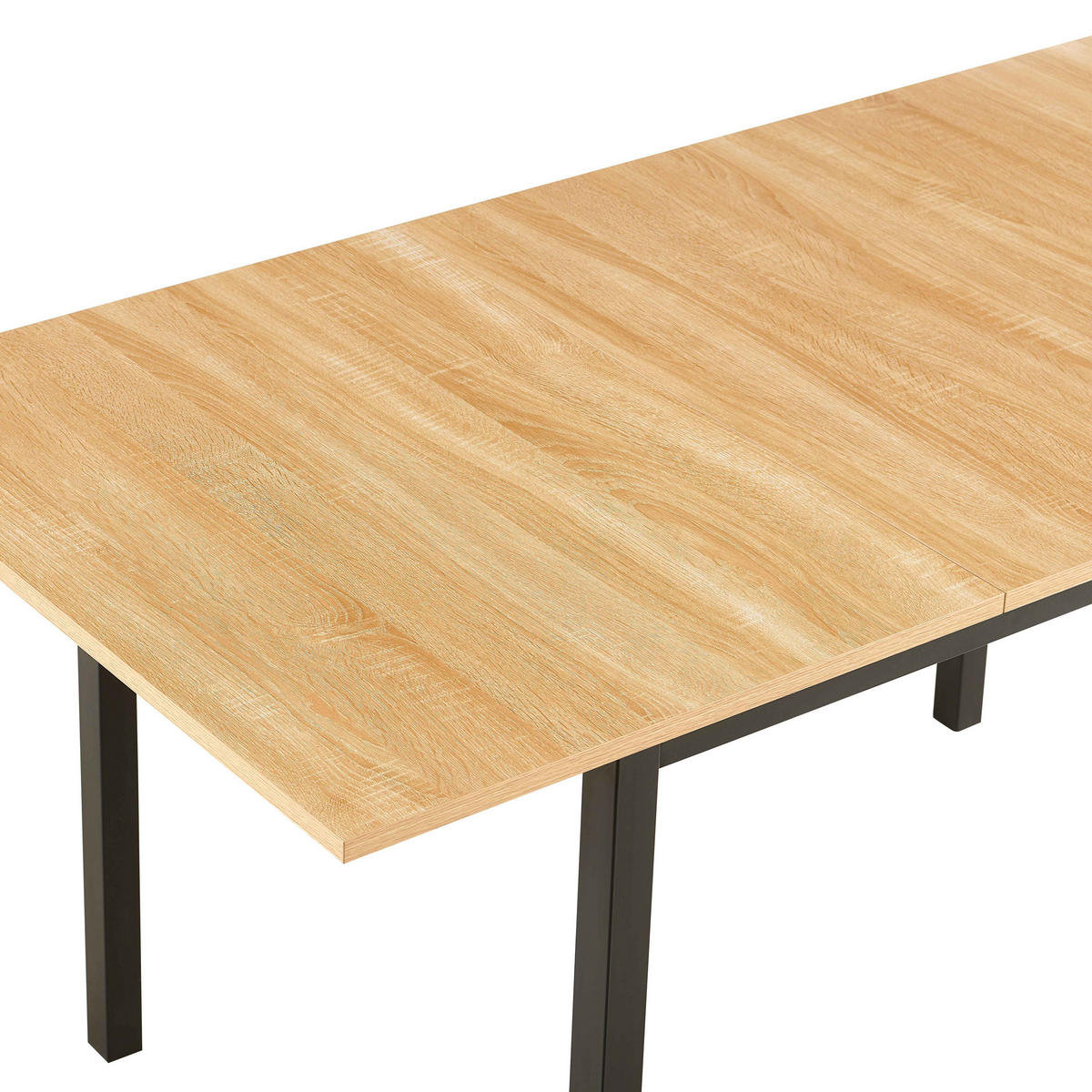 ESSTISCH, Holz - Hellbraun/Braun, Holz/Metall (80/160/75cm) - Oviala